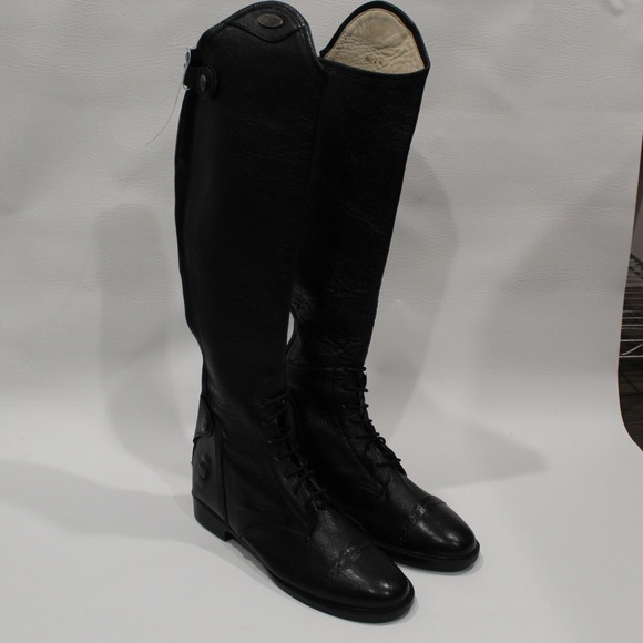 NWOB TuffRider Belmont 3092 Black Leather Zip Riding Field Boots Women's Size 10 - Picture 1 of 13